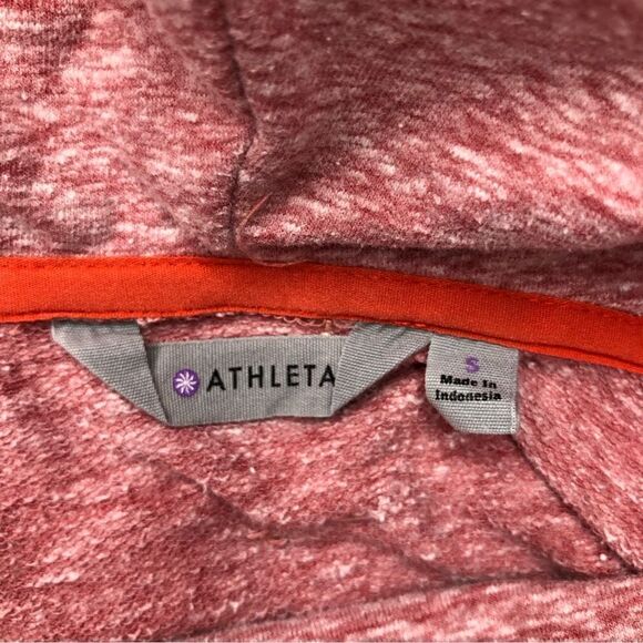 Athleta Women’s Heathered Red funnel neck long sleeved pullover top Size Small - Picture 6 of 11